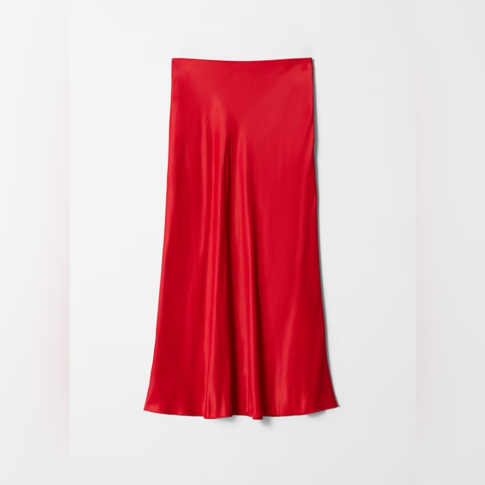& Other Stories Satin Midi Skirt